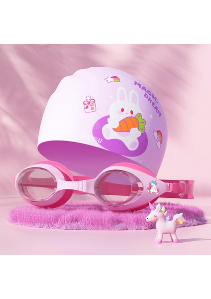 Çocuk Yüzme Gözlüğü Yüzme Şapkası Su Geçirmez Buğu Önleyici Yüzme Gözlükleri Yüzme Dalış Ekipmanları (Yurt Dışından)