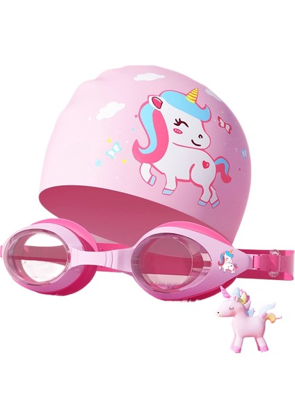 Çocuk Yüzme Gözlüğü Yüzme Şapkası Su Geçirmez Buğu Önleyici Yüzme Gözlükleri Yüzme Dalış Ekipmanları (Yurt Dışından)