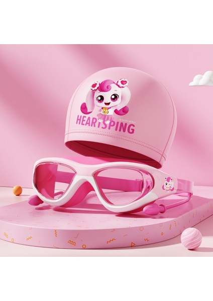 Çocuk Yüzme Gözlüğü Yüzme Şapkası Su Geçirmez Buğu Önleyici Yüzme Gözlükleri Yüzme Dalış Ekipmanları (Yurt Dışından)