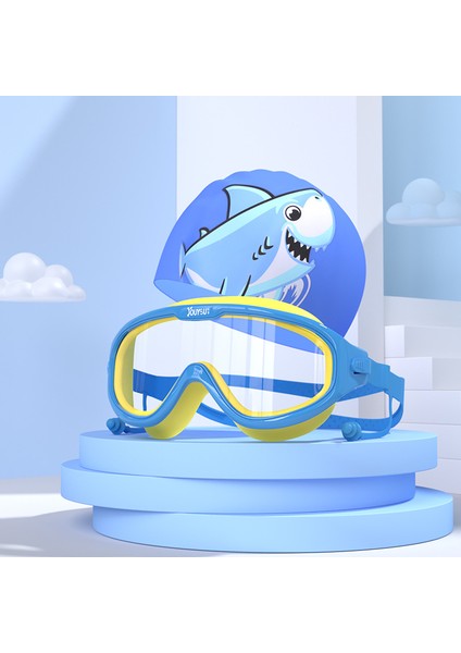 Çocuk Yüzme Gözlüğü Su Geçirmez Anti-Sis Yüksek Çözünürlüklü Büyük Çerçeve Yüzme Gözlükleri Erkek Kız Moda Yüzme Kap Seti Ekipmanları (Yurt Dışından)