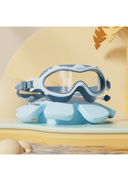 Çocuk Yüzme Gözlükleri Su Geçirmez Buğu Önleyici Hd Büyük Çerçeve Yüzme Gözlükleri Erkek ve Kız Çocukları Için Profesyonel Dalış Yüzme Şapkası (Yurt Dışından)