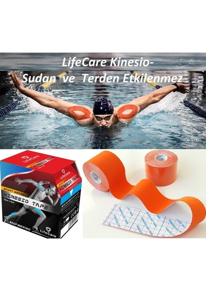 Turuncu Kinezyo Bandı 5 cm x 5 m, Sağlık ve Spor Destekli, TR Menşei