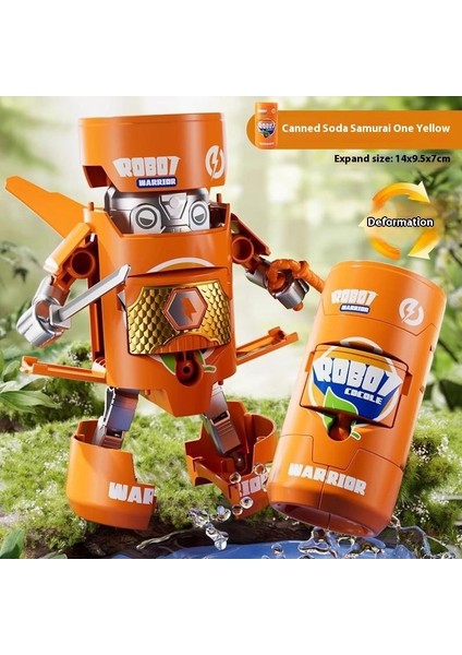 Çocuk Dönüşüm Oyuncakları Meşrubat Samuray Kutu Kola Içecek Şişeleme Robotu Erkek Puzzle (Yurt Dışından)