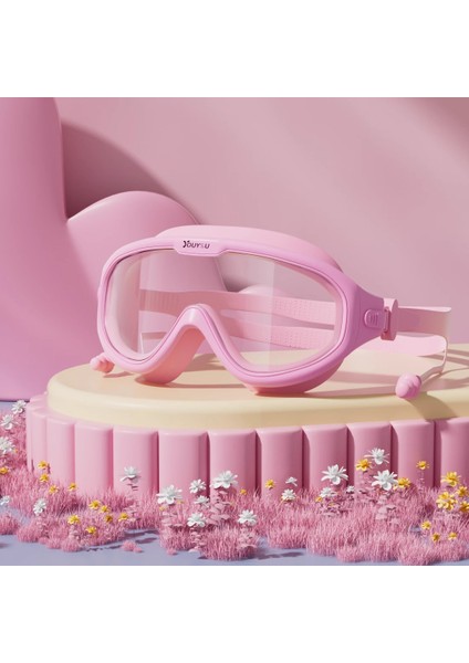 Çocuk Su Geçirmez Buğu Önleyici Yüzme Gözlüğü Yüzme Şapkası Seti Yüzme Özel Ekipmanı (Yurt Dışından)
