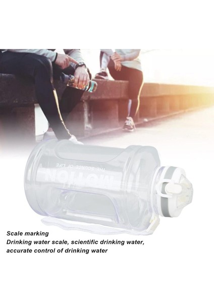 2.5L Pipetli Su Şişesi Siyah, Büyük Kapasiteli Spor ve Yürüyüş Matara