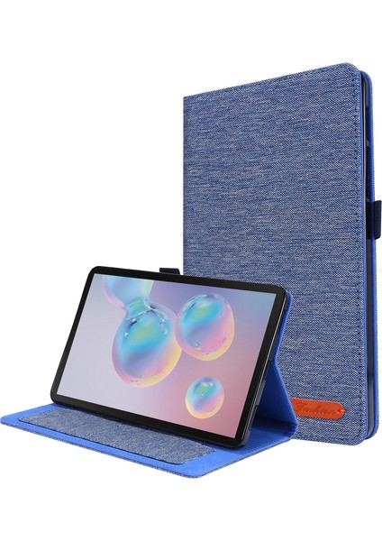 Kumaş Dokulu Kart Yuvaları Standı Deri Koruyucu Kılıf Samsung Galaxy Tab A 8.4(2020)T307-MAVI (Yurt Dışından)