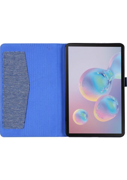 Kumaş Dokulu Kart Yuvaları Standı Deri Koruyucu Kılıf Samsung Galaxy Tab A 8.4(2020)T307-MAVI (Yurt Dışından)