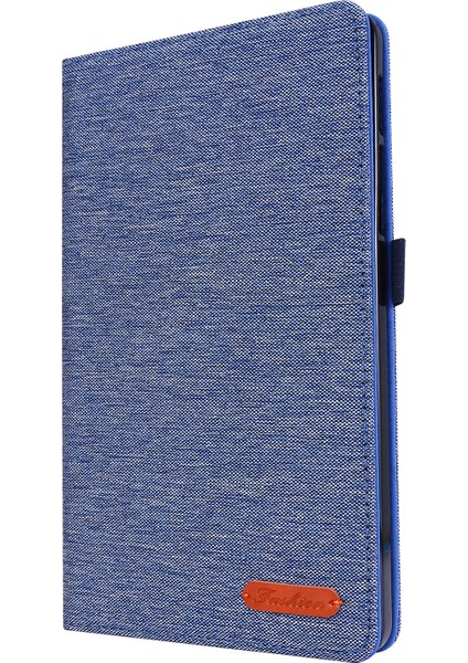 Kumaş Dokulu Kart Yuvaları Standı Deri Koruyucu Kılıf Samsung Galaxy Tab A 8.4(2020)T307-MAVI (Yurt Dışından)