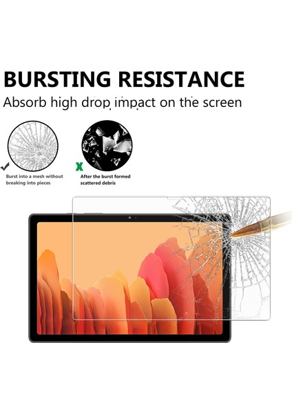 Samsung Galaxy Tab A8 10.5(2021)/A8 10.5(2022)ESNEK Şeffaf Tpu Güçlendirilmiş Köşe Telefon Kılıfı Temperli Cam Ekran Koruyucu ile (Yurt Dışından)
