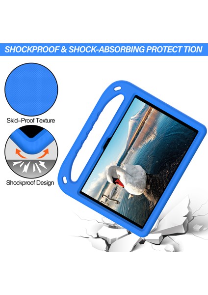Honor Pad X8 Kickstand Kılıfı Çocuk Dostu Eva Tablet Kılıfı Saplı-Mavi (Yurt Dışından)
