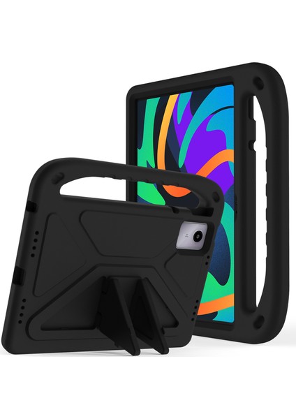 Lenovo Tab M11/XIAOXIN Pad 11 2024 Kılıf Eva Saplı Ayaklı Tablet Kılıfı-Siyah (Yurt Dışından)