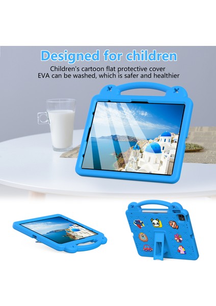 iPad Pro 13(2024)/AIR 13(2025)/(2024)/IPAD Pro 12.9(2022)/(2021)/(2020)/(2018) Kılıf Çocuklar Eva Tablet Kılıfı-Gök Mavisi (Yurt Dışından) fiyatları
