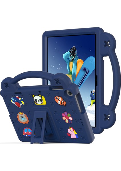 Lenovo Tab M10 (Gen 3) Için Düşmeye Dayanıklı Eva Koruyucu Tablet Kılıfı Çizilmeye Dayanıklı Tablet Kılıfı ve Ayaklık-Lacivert (Yurt Dışından)