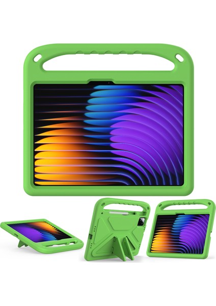 Xiaomi Pad 7 Pro/pad 7 Kılıf El Tutacağı Destek Standı Tablet Eva Kılıfı-Yeşil (Yurt Dışından)