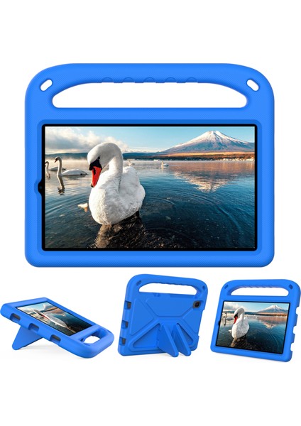 Kickstand Sap Tasarımı Düz ​​renk Çizilmeye Dayanıklı Düşmeye Karşı Dayanıklı Eva Tablet Kılıfı Huawei Mediapad M5 Lite 8-Mavi (Yurt Dışından) fiyatları
