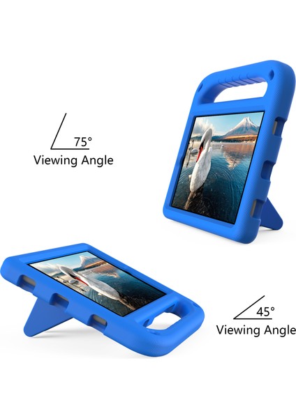 Kickstand Sap Tasarımı Düz ​​renk Çizilmeye Dayanıklı Düşmeye Karşı Dayanıklı Eva Tablet Kılıfı Huawei Mediapad M5 Lite 8-Mavi (Yurt Dışından) fırsatları
