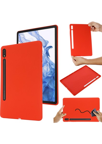 Samsung Galaxy Tab S10 Ultra/s9 Ultra Kılıf Sıvı Silikon Çizilmez Tablet Kılıfı-Kırmızı (Yurt Dışından) fiyatları