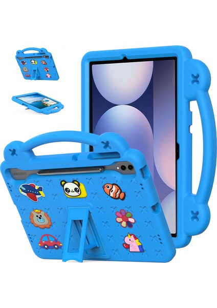 Samsung Galaxy Tab S10+/S9+/S9 Fe+Kılıf Çocuklar Eva Tablet Kılıfı-Gök Mavisi (Yurt Dışından)