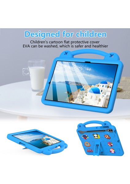 Samsung Galaxy Tab S10+/S9+/S9 Fe+Kılıf Çocuklar Eva Tablet Kılıfı-Gök Mavisi (Yurt Dışından)