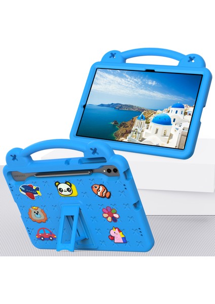 Samsung Galaxy Tab S10+/S9+/S9 Fe+Kılıf Çocuklar Eva Tablet Kılıfı-Gök Mavisi (Yurt Dışından)