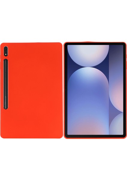 Samsung Galaxy Tab S10+KILIF Sıvı Silikon Çizilmez Tablet Kılıfı-Kırmızı (Yurt Dışından)