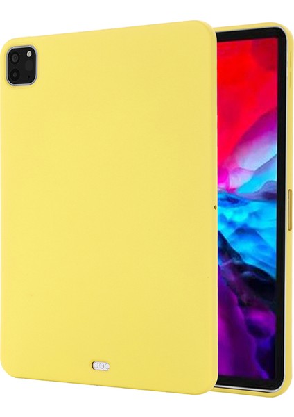 iPad Pro 11 Inç (2022)/(2020)/(2018)-SARI Için Düz Renk Sıvı Silikon Tablet Kılıfı (Yurt Dışından)