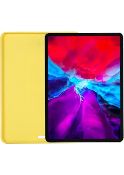 iPad Pro 11 Inç (2022)/(2020)/(2018)-SARI Için Düz Renk Sıvı Silikon Tablet Kılıfı (Yurt Dışından)