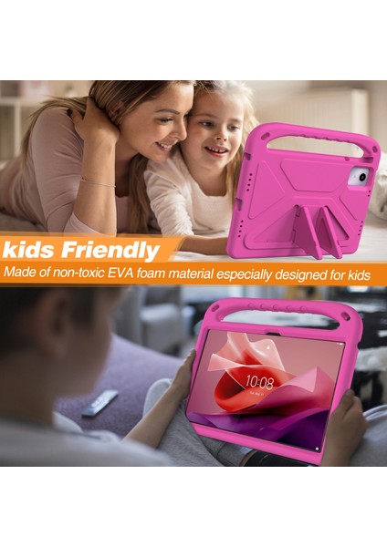 Lenovo Tab M11/XIAOXIN Pad 11 2024 Kılıf Eva Saplı Ayaklı Tablet Kılıfı-Gül (Yurt Dışından)
