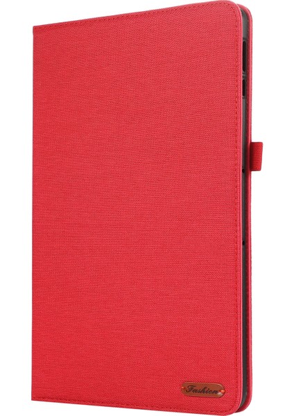 Honor Pad 9 Deri Kılıf Kumaş Doku Tablet Kılıfı Standı Kart Tutucu Ile-Kırmızı (Yurt Dışından)