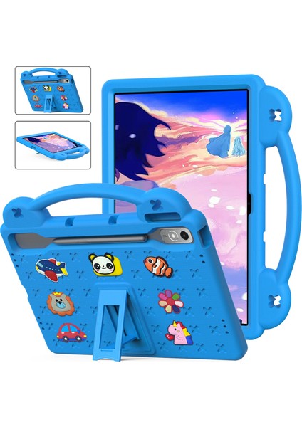 Lenovo Tab P12 Eva Kılıf Kickstand ile Düşmeye Karşı Koruyucu Sağlam Tablet Kılıfı-Gök Mavisi (Yurt Dışından)