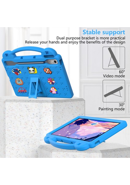 Lenovo Tab P12 Eva Kılıf Kickstand ile Düşmeye Karşı Koruyucu Sağlam Tablet Kılıfı-Gök Mavisi (Yurt Dışından) modelleri
