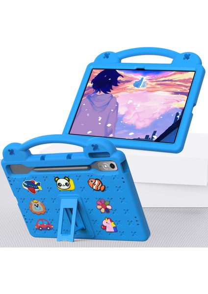 Lenovo Tab P12 Eva Kılıf Kickstand ile Düşmeye Karşı Koruyucu Sağlam Tablet Kılıfı-Gök Mavisi (Yurt Dışından) fırsatları