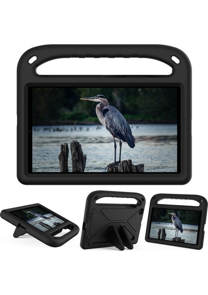 Kickstand Sap Tasarımı Düşmeye Dayanıklı Eva Tablet Kılıfı Samsung Galaxy Tab A 8.0 Wi-Fi (2019)SM-T290/TAB A 8.0 Lte (2019)SM-T295-SIYAH (Yurt Dışından)