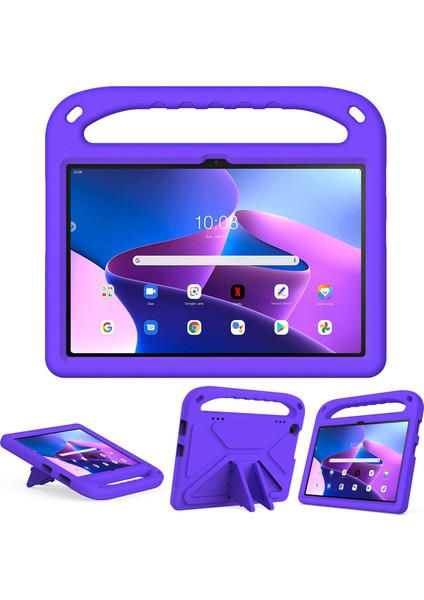 Lenovo Tab M10 (3. Nesil) TAB-328F Kickstand Tablet Kılıfı El Tutacağı Düşmeye Karşı Eva Tablet Kılıfı-Mor (Yurt Dışından) fiyatları