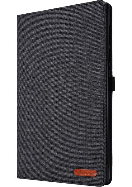 Lenovo Tab M10 Plus Deri Kılıf Çizilmeye Dayanıklı Flip Tablet Kılıfı Standlı Kart Yuvaları-Siyah (Yurt Dışından)