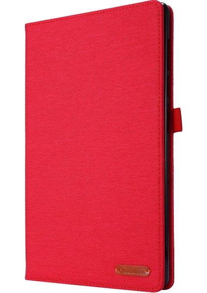 Lenovo Tab M10 Plus Deri Kılıf Çizilmeye Dayanıklı Flip Tablet Kılıfı Standlı Kart Yuvaları-Kırmızı (Yurt Dışından) modelleri