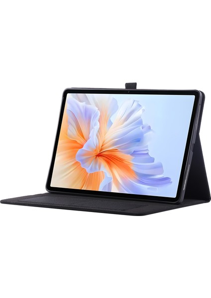 Honor Tablet Gt/pad V9 Deri Kılıf Kart Tutucu Kumaş Doku Tablet Standı Kapağı-Siyah (Yurt Dışından)