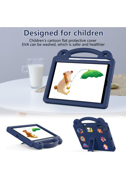 iPad Air 2/AIR(2013)/9.7 INÇ(2017)/(2018) Için Çizilmez Eva Kılıf Koruyucu Tablet Kılıfı Taşınabilir Kılıf Destekli-Lacivert (Yurt Dışından) fiyatları