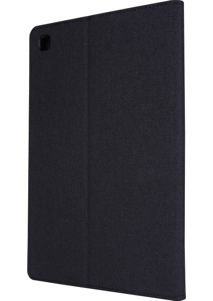 Kumaş Doku Kart Yuvaları Standı Deri Koruyucu Kabuk Samsung Galaxy Tab S6 Lite (2020)/(2022)/(2024)-SIYAH (Yurt Dışından)