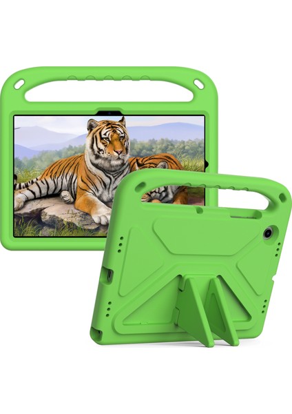 Samsung Galaxy Tab A8 10.5(2021)/A8 10.5(2022) Için Düşmeye Karşı Dayanıklı Çizilmeye Karşı Dayanıklı El Tutacağı Eva Tablet Kılıfı Katlanabilir Destekli-Yeşil (Yurt Dışından)