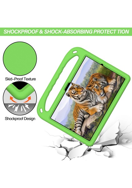 Samsung Galaxy Tab A8 10.5(2021)/A8 10.5(2022) Için Düşmeye Karşı Dayanıklı Çizilmeye Karşı Dayanıklı El Tutacağı Eva Tablet Kılıfı Katlanabilir Destekli-Yeşil (Yurt Dışından) indirimleri