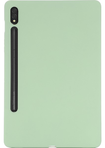Samsung Galaxy Tab S9 Ultra Sıvı Silikon Kılıf Mikrofiber Astar Tablet Kılıfı-Yeşil (Yurt Dışından)