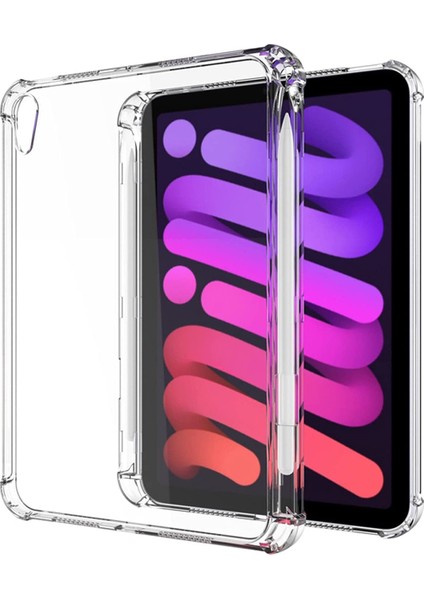 Köşe Koruma Tpu Şeffaf Darbeye Dayanıklı Koruyucu Kılıf iPad MINI(2024)/MINI(2021) Için Yan Kalem Tutucu ile (Yurt Dışından)