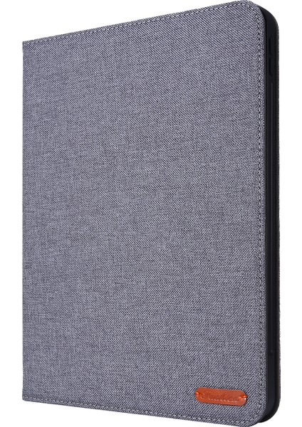 iPad Pro 11 Inç (2022)/(2021)/(2020) Için Kumaş Dokulu Kart Yuvaları Stand Deri Kapak-Gri (Yurt Dışından)