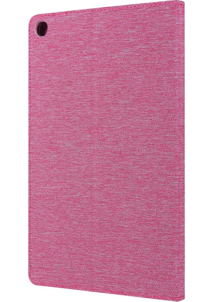 Kumaş Dokulu Kart Yuvaları Stand Deri Kılıf Samsung Galaxy Tab A 10.1(2019)T510/T515-PEMBE (Yurt Dışından)