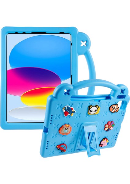 IPAD(2025)/10.9(2022)DÜŞMEYE Dayanıklı Eva Tablet Kılıfı Koruyucu Kılıf Destekli-Gök Mavisi (Yurt Dışından)