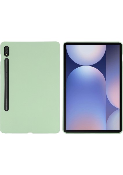 Samsung Galaxy Tab S10 Ultra/s9 Ultra Kılıf Sıvı Silikon Çizilmez Tablet Kılıfı-Yeşil (Yurt Dışından)