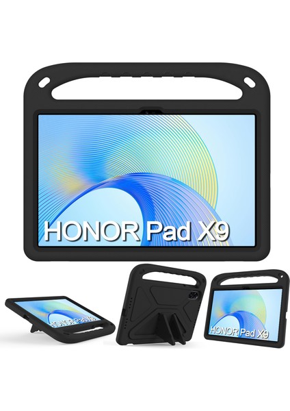 Honor Pad X9/x8 Pro Eva Kılıf El Tutacağı Destek Standı Çocuk Tablet Kılıfı-Siyah (Yurt Dışından)