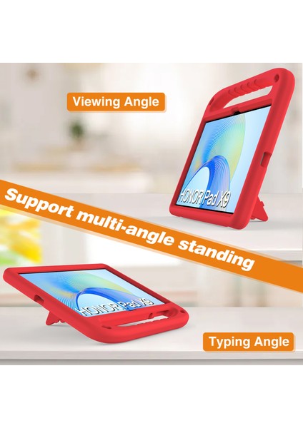 Honor Pad X9/x8 Pro Eva Kılıf El Tutacağı Destek Standı Çocuk Tablet Kılıfı-Kırmızı (Yurt Dışından)