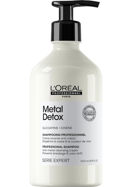 L'oreal Professıonnel Parıs Serie E x pert Metal Deto x Işlem Görmüş ve Yıpranmış Saçlar İçin Metal Karşıtı Arındırıcı Şampuan 500 ml
